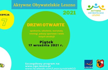 DRZWI OTWARTE Aktywne Obywatelskie Leszno – Piątek 17.09.2021 r.
